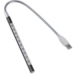 Lätt Laptoplampa USB LED 5V 1W 10 LED Lång Svanhals Touch Dimmer Lampa Notebook Tangentbord Nattlampa Svart Black