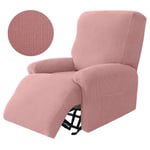 Stickade vilstolssofföverdrag Lazy Boy Elastisk soffa Protector Relax Cover Lounge Hem Husdjur Anti-Scratch 1/2/3/4 sits grid-Pink 4 Seater