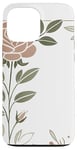 Coque pour iPhone 13 Pro Max Rose florale botanique, style minimaliste, roses d'amour