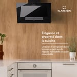 Klarstein - Hotte Aspirante 60cm, Silencieuse, Hotte de Cuisine 60 cm en Acier, Éclairage led, Efficacité Énergétique a++, Débit d'Air Puissant 305