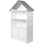 Woltu - Bibliothèque Enfants en Bois étagère à Jouets avec Porte verrouillable, Étagère de Rangement pour Enfants Blanc