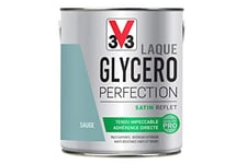 V33 Peinture multi-supports monocouche Laque Glycéro satin, Sauge, 2 L