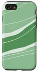 Coque pour iPhone SE (2020) / 7 / 8 Traits monochromes vert sauge et vert clair