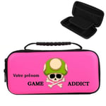 Etui pochette Switch LITE rose personnalisee prenom game over geek