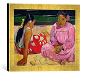 Kunst für Alle 'Image encadrée de Paul Gau Guin Women of Tahiti, on The Beach 1891, Impression en dans Le Cadre de Haute qualité Photos Fait Main, 40 x 30 cm, Doré Raya