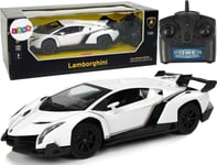 Leantoys Sportbil R/C 1:24 Lamborghini Veneno Vit 2,4 G Ljus