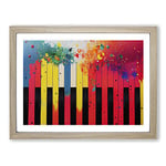 Piano Key Splash Vol.2 Abstract H1022 Framed Print for Living Room Bedroom Home Office Décor, Wall Art Picture Ready to Hang, Oak A2 Frame (64 x 46 cm)