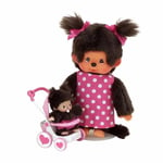 Monchhichi mamma med baby i barnvagn Monchhichi dockor 254930