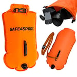 SAFE4SPORT MasterSwimmer - Bouée de Natation Gonflable XL - Grande bouée de Natation avec Une Poche pour Les Choses 28L