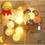 CONFO 20 lampor 3.1M bomullstuss Fairy Lights LED girlander Jul bröllopsfest dekoration ljus (batteri)