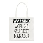 Warning World's Grumpiest Manager Regular Tote Bag Awesome Best Boss Funny