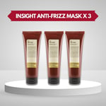 3 x INSIGHT Anti-Frizz Mask For Unruly Hair 250ml Bundle - Free P&P