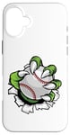 iPhone 16 Plus Monster or animal claw holding Baseball Ball Case