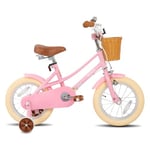 STITCH Fantasy 16 inch Kids Bike for 4-7 Years Girls, 16 inch Girls Bike with Stabilisers & Basket, Kids' Bicycle Pink