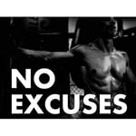 Wee Blue Coo Gym Motivational Quote No Excuses Art Print Poster Wall Decor 12X16 Inch