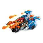 VTech - Switch & Go Dinos Combo, Dinosaure Sonore Super Spino-Dactyl 2 en 1, Spinosaure, Ptérodactyle, Voiture de Combat, Tirs de Boules de Feu, Cadeau Enfant Dès 4 Ans - Contenu en Français