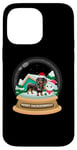 Coque pour iPhone 14 Pro Max Dachshund Santa Funny Xmas Lights Merry Christmas Snowball