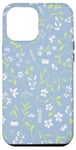 Coque pour iPhone 12 Pro Max Bleu délicat motif floral Cottagecore Esthétique