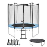 Trampoline de jardin 250 cm + échelle + bâche de protection + kit d'ancrage