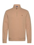 Double-Knit Mesh Quarter-Zip Pullover Tops Knitwear Half Zip Jumpers Beige Polo Ralph Lauren