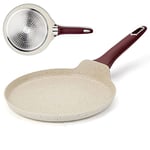 Nava - Crêpière 25 cm en aluminium avec revêtement antiadhésif de pierre pour une préparation saine et sans matières grasses.