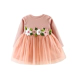 erthome Flower Girl Lace Dresses Cute Toddler Baby Girl Floral Tutu Long Sleeve Princess Dress Long Sleeve Casual Dress