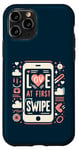 Coque pour iPhone 11 Pro Love At First Swipe Rencontres en ligne Love Matching Valentines