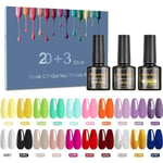 UV-nagellack, 23-delars UV-gelnagellack Shellac-set med baslack   10 ml