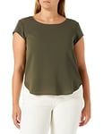 ONLY Womens Onlvic S/S Solid Noos Wvn Top, Green (Green Gables Green Gables), 16 UK