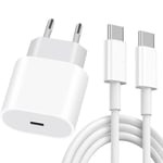 25W USB-C snabbladdare + 20W 1M USB-C till USB-C-kabel för iPhone 15 Pro Max - 15 Plus - 15 Pro - 15