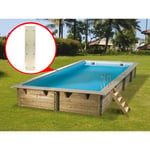 Kit de 4 enjoliveurs de margelles Ubbink ALUDR pour piscine hors-sol bois rectangulaire