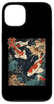 Coque pour iPhone 13 Beauté Koi Fish Pond Japan Zen Garden Vintage Art Lovers