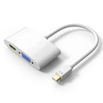 PremiumCord Adapter Mini DisplayPort to HDMI + VGA, Video 4K @ 30Hz UHD 2160p (via HDMI), Full HD 1080p 60Hz, Length: 20 cm, White