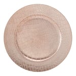 Premier Housewares Rose Gold Pebble Effect Charger Plate/Plate Set/Melamine Plates/Dinner Plates/Small Plates/Rose Gold Plates/Serving Plates/Dimensions are w33 x h2 x d33 cm