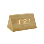 Start - Horloge numérique en bois à lumière blanche led Triangle créatif Température et heure -Couleur bambou