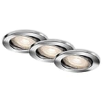 Briloner Leuchten - Lot de 3 spots LED encastrables, module LED orientable, 5 W, 460 lumens, 3000 K, IP23, chrome, 86 x 70 mm (diamètre x hauteur).