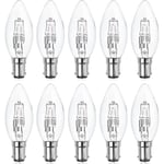 10-pack B15d halogenlampor, dimbara 42w C35 halogenljuskälla 42w B15d Eco halogenlampor B15d ljuskällor liten bajonett