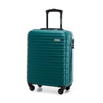 WITTCHEN Valise Cabine Bagages Cabine Valise de Voyage Bagage à Main Valise Rigide en ABS avec 4 roulettes Pivotantes Serrure à Combinaison Poignée Télescopique Groove Line Taille M Vert