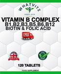 Vitamin B Complex 120 Tablets B1, B2, B3, B5, B6, B12, Biotin & Folic acid