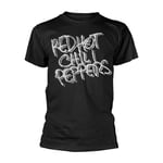 RED HOT CHILI PEPPERS - BLACK & WHITE LOGO BLACK T-Shirt Large