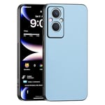 TAUYN Coque pour Oppo Reno 8 Lite / Reno8 Lite, Ultra-Fin Premium PU Cuir Back et Monture en Silicone Souple Etui, Antichoc, Anti-Rayures Bumper Housse. - Bleu