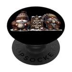 Keep Calm And Cocoa On Funny Christmas Gnomes For Winter PopSockets PopGrip Adhésif