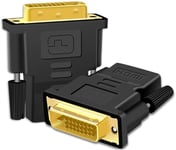 Adaptateur DVI mâle vers HDMI femelle | Dual Link (24 + 1 broches) | Adaptateur bidirectionnel DVI | 1080P Full HDTV | Compatible avec PS3/PS4, TV Box, BLU-Ray, Projecteur | Noir.[V1246]