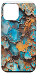 Coque pour iPhone 12 Pro Max Patine rouille grunge / bleu turquoise / orange / aspect vieilli