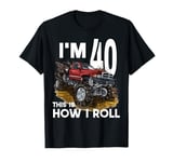 40th Birthday Boy Monster Truck I'm 40 Year Old Funny B-Day T-Shirt