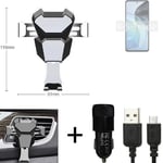 Car holder air vent mount for Motorola Moto G72 + CHARGER Smartphone