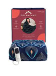 Dreamland Intelliheat Velvet Plush Patterned Heated Throw - Blue