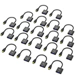 Adaptateur HDMI vers VGA, BENFEI Lot de 20 adaptateurs HDMI vers VGA plaqués Or (mâle vers Femelle) pour Ordinateur, PC, Moniteur, projecteur, HDTV, Chromebook, Raspberry Pi, Roku, Xbox et Plus Encore