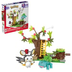 MEGA Pokémon Building Toys Set Emolga and Bulbasaur's Charming Woods with 194 Pieces, 2 Poseable Characters and Motion, for Kids, HTH69