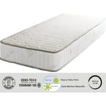 Literie Julien - Matelas Super 140x190 x 23 cm - Trés Ferme - Face Hiver Laine - rembourrage 100 % polesther - âme 100 % polyuréthane poli lattex hr